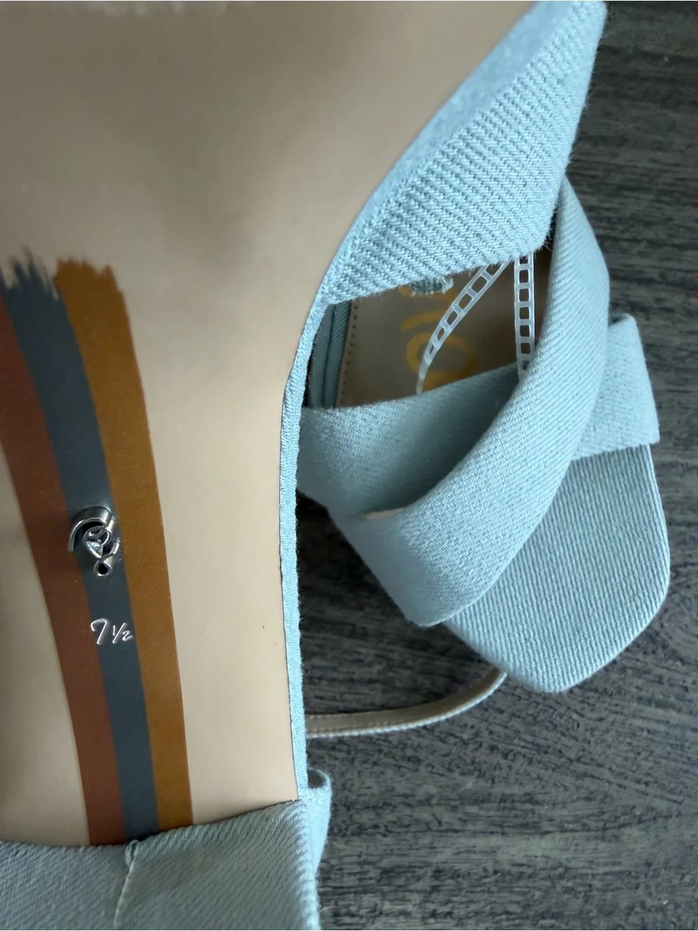 NWT Sam Edelman women’s Light Blue Crisscross Block Heel Sandals size 7,5